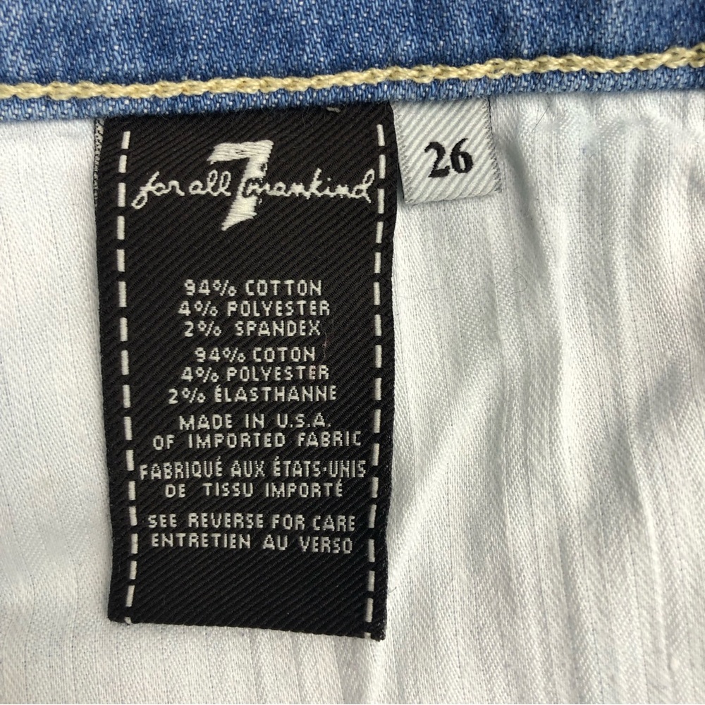 7 For All Mankind Josefina Distressed Skinny Boyfriend Jeans Sz 26 - Picture 4 of 16